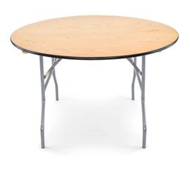 4ft Round Wood Folding Table