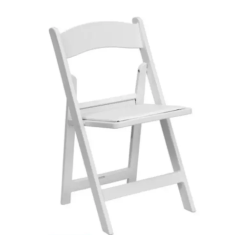 White Resin Folding Chair w/ Pad