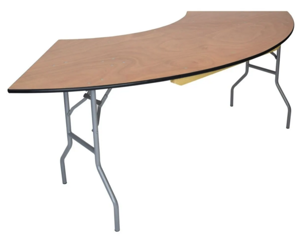 7' Wood Serpentine Folding Table