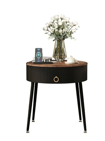 Black Fluted End Table 