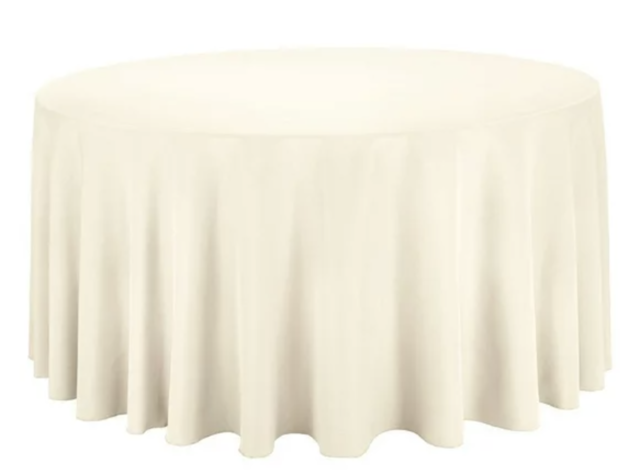 108” Round Ivory Table Cloth