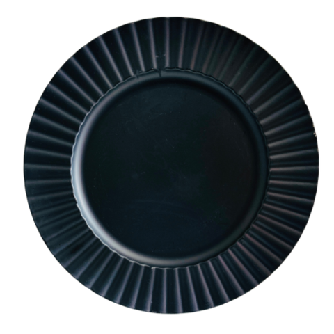 Black Fluted Charger