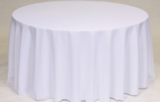 White 120" Round Table Cloth