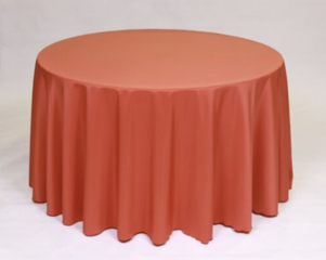 120" Round Burnt Orange Table Cloths