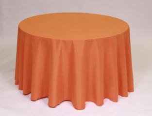 120" Round Orange Table Cloths