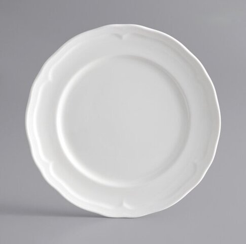 Salad Plate / Pearl White with Embossed Rim