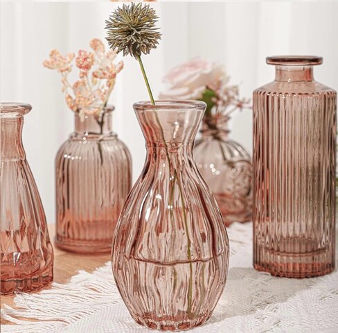 Amber Bud Vases set of 3