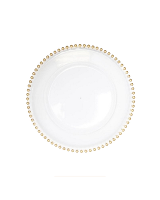 Charger  Beaded Rim Acrylic 13in