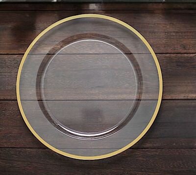 Charger  Gold Rim Acrylic 13in 