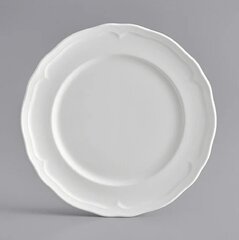 Dinner Plate / Pearl White with Embossed Rim