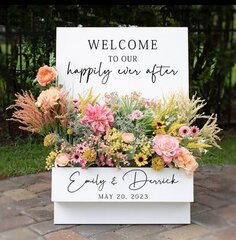 Floral Box Welcome Sign