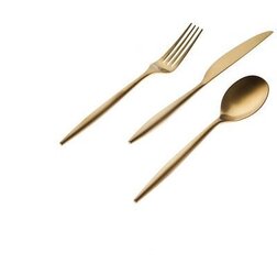 Matte Gold Flatware Set - Knife, Fork, Spoon