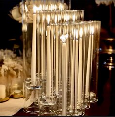 Smooth Chimney with Clear Glass Candle Holder (set of 3)
