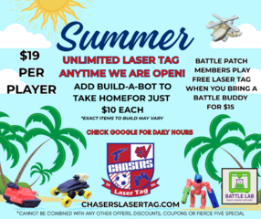 ALL DAY SUMMER LASER TAG PLAY PASS 
