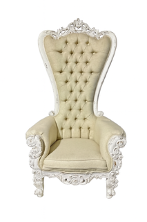 High-Back Tufted Throne Chair