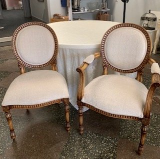 Mr & Mrs Ivory/Wood Chairs (Pair)