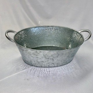 Tub, Silver Hammered 17