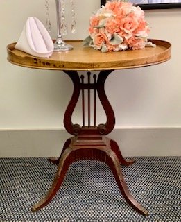 Oval Harp Lyre Table