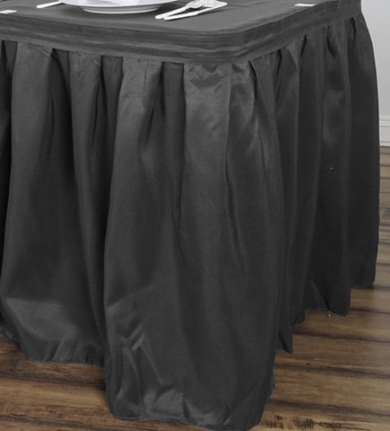 17' Table Skirting, Solid Poly Black