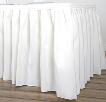 21' Table Skirting, Solid Poly Ivory