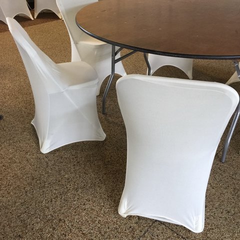 Folding Chair Cover, Spandex White
