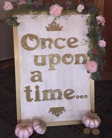 Sign: Once Upon a Time, Gold, approx. 40
