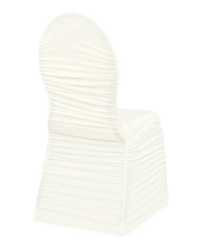 Banquet Chair Cover, Ruche Ivory