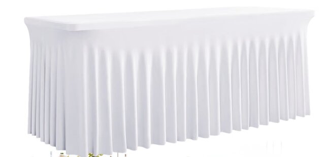 6' White Banquet Table, Fitted Top