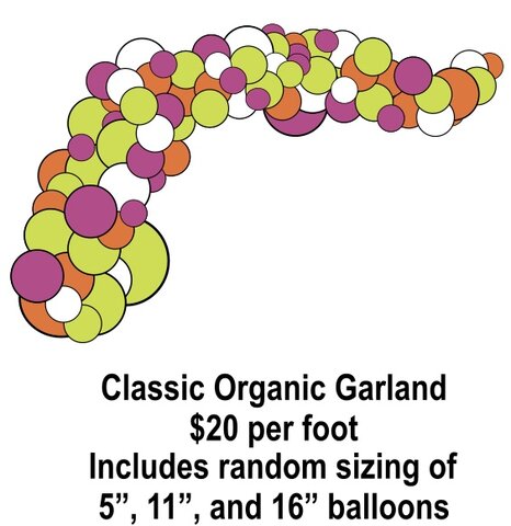 Balloon Garland, Classic Organic Style (priced per approx. foot)
