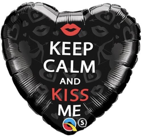 Keep Calm & Kiss Me, Black, Red & White - 18
