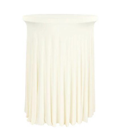 Cocktail Table Linen, Ivory Spandex w/Natural Wavy Drapes