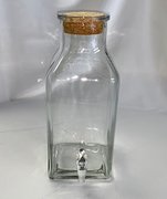 Beverage Server, Glass Decanter with Cork Top