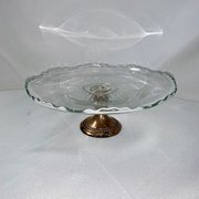 Cake Stand: Crystal Curved Edge w/Silver Base 12"D