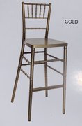 Chairs, Chiavari - Gold Bar Stool w/Cushion