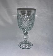 Glass, Water Goblet, Decorative Clear Glass 12 oz.