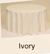 108" Round: Solid Poly Ivory (While supplies last)
