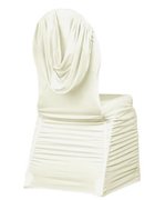 Banquet Chair Cover, Swag Back Ruche, Ivory
