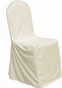 Banquet Chair Cover, Scuba-Fitted Ivory