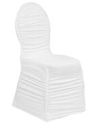 Banquet Chair Cover, Ruched Spandex, White