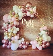 Golden Hoop Balloon Backdrop (specify balloon colors in notes - sign & floral not included)