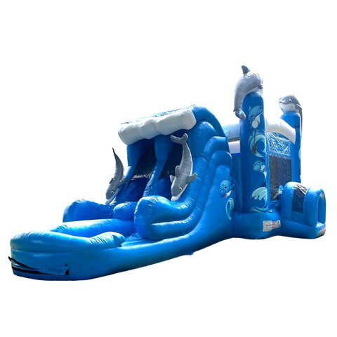 Dolphin Bounce House And Slide Combo Wet or Dry rental 