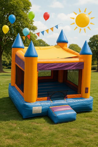 14Ft Castle Bounce House Marble