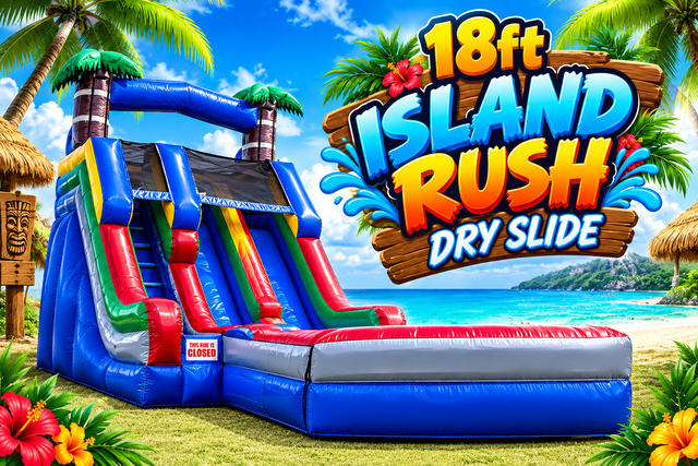 18ft Dual Lane Island Rush Dry Slide