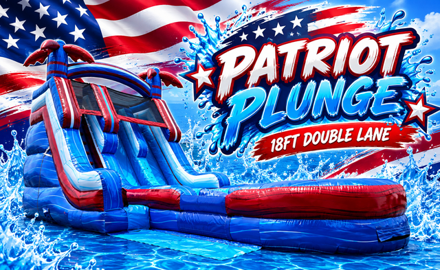 18Ft Dual Lane Patriot Plunge Water Slide