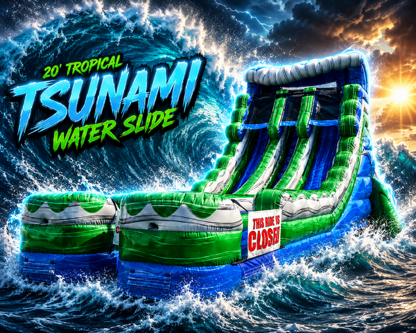 20ft Tropical Tsunami Dual lane Water Slide