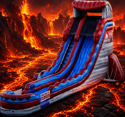 22Ft Lava Single Lane Water Slide