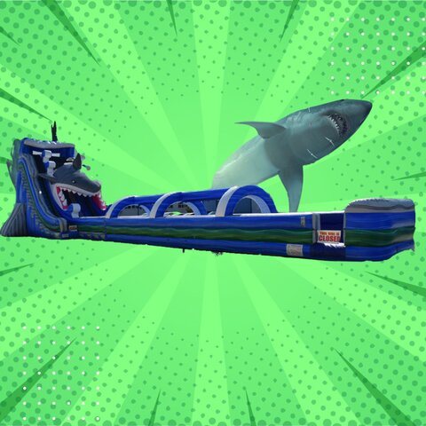 28Ft Dual Lane Megalodon Water Slide