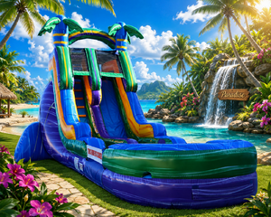 18 FT Purple Paradise Single Lane Water Slide