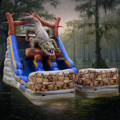 16Ft Dual Lane Alligator Swamp Slide 