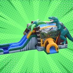 Jurassic Dual Lane Combo Water Slide